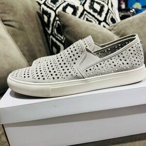 Steve Madden Women’s Perforated Gray Slip-On Sneakers 8
